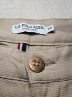 Women U.S. Polo Assn Beige Tapered W32 L28 (EU 42 / XL) Y2K Pants