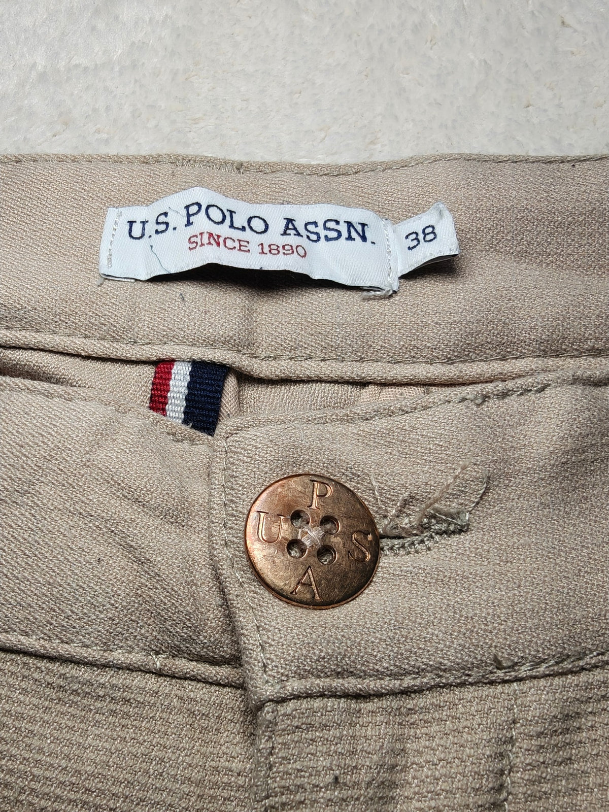 Women U.S. Polo Assn Beige Tapered W32 L28 (EU 42 / XL) Y2K Pants